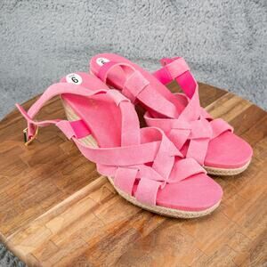 Cole Haan Women's Crystal Wedge Sandal 70MM Neon Fuschia W25389 Size 6 B